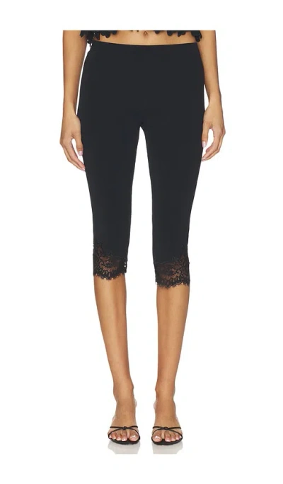 Tularosa Dora Knit Lace Capri In Black