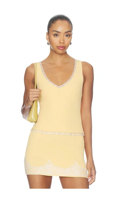 Tularosa Elia Lace Knit Tank In Yellow