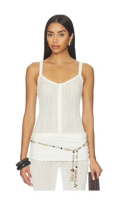 Tularosa Erin Pointelle Knit Tank In White