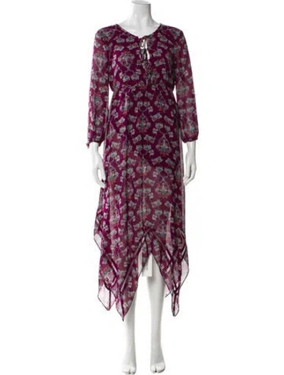 Pre-owned Tularosa Floral Print Midi Length Dress In Multi