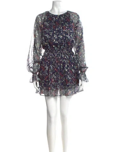 Pre-owned Tularosa Floral Print Mini Dress In Black