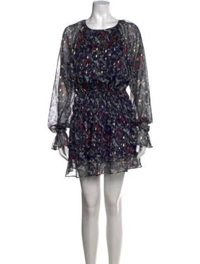 Pre-owned Tularosa Floral Print Mini Dress In Black