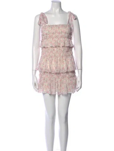 Pre-owned Tularosa Floral Print Mini Dress In Pink