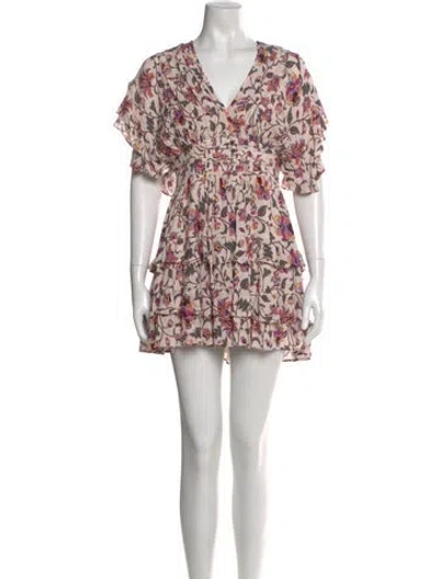 Pre-owned Tularosa Floral Print Mini Dress In Pink