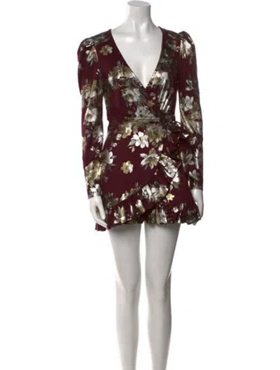 Pre-owned Tularosa Floral Print Mini Dress In Purple