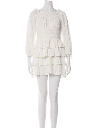 Pre-owned Tularosa Floral Print Mini Dress W/ Tags In Neutrals