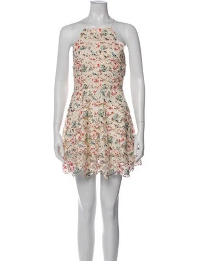 Pre-owned Tularosa Floral Print Mini Dress W/ Tags In Red