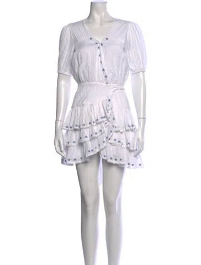 Pre-owned Tularosa Floral Print Mini Dress In White