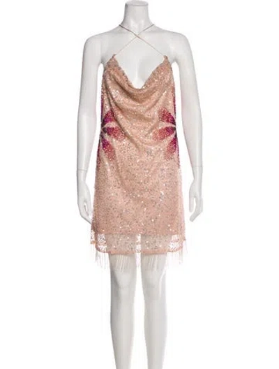 Pre-owned Tularosa Halterneck Mini Dress In Pink