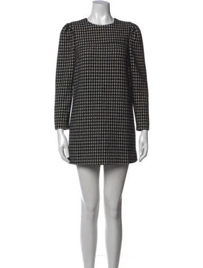 Pre-owned Tularosa Houndstooth Print Mini Dress In Black