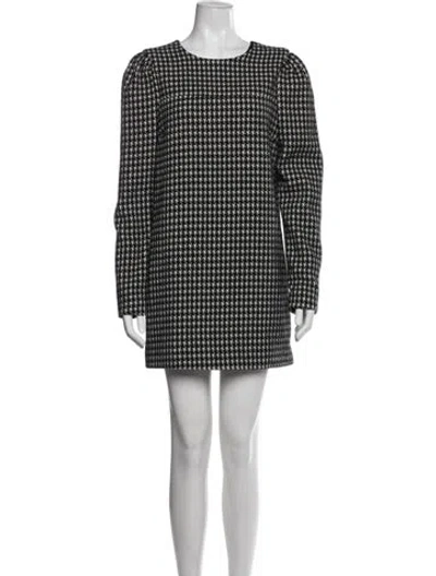 Pre-owned Tularosa Houndstooth Print Mini Dress In Blue