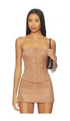 Tularosa Jolie Faux Suede Top In Brown