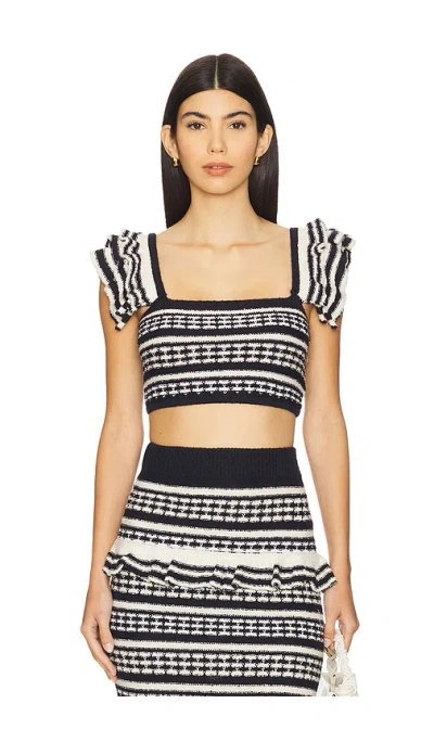 Tularosa Kaely Top In Navy & Ivory