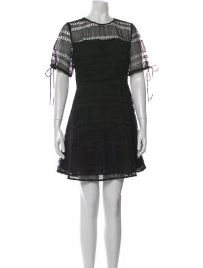 Pre-owned Tularosa Lace Pattern Mini Dress In Black