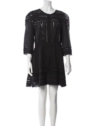Pre-owned Tularosa Lace Pattern Mini Dress In Black