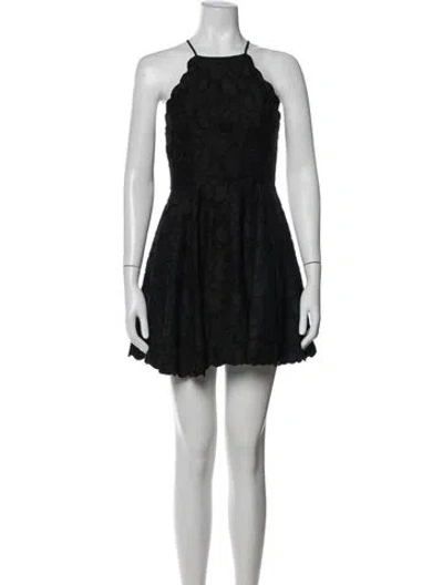 Pre-owned Tularosa Lace Pattern Mini Dress In Black