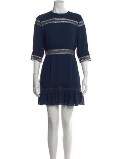Pre-owned Tularosa Lace Pattern Mini Dress In Blue