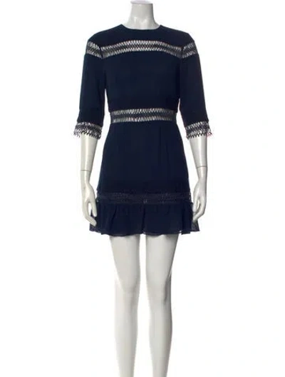 Pre-owned Tularosa Lace Pattern Mini Dress In Blue