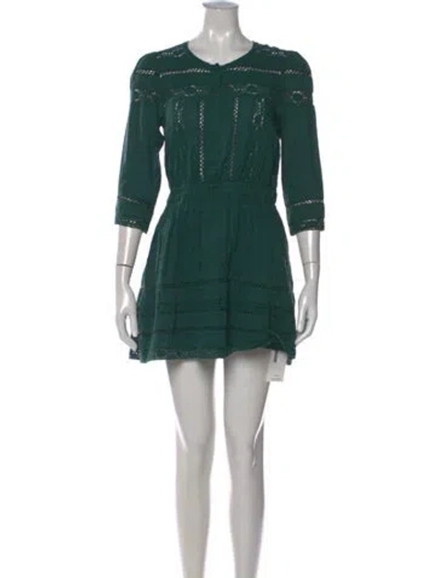 Pre-owned Tularosa Lace Pattern Mini Dress In Green