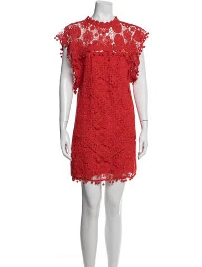 Pre-owned Tularosa Lace Pattern Mini Dress In Multi
