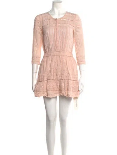Pre-owned Tularosa Lace Pattern Mini Dress In Pink