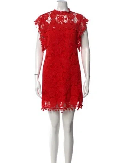 Pre-owned Tularosa Lace Pattern Mini Dress In Red