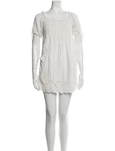 Pre-owned Tularosa Lace Pattern Mini Dress In White