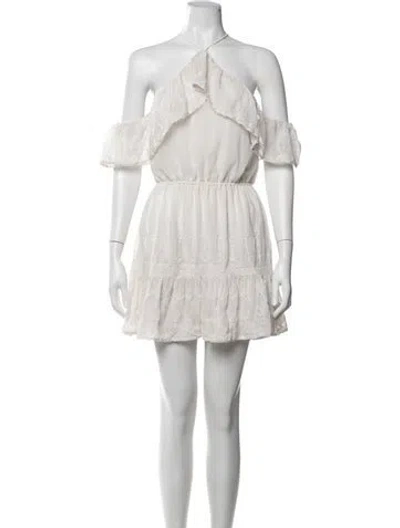 Pre-owned Tularosa Lace Pattern Mini Dress In White