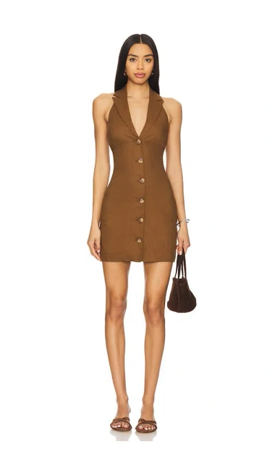 Tularosa Lennon Mini Dress In 浓咖啡色