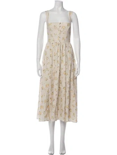 Pre-owned Tularosa Linen Long Dress In Multi