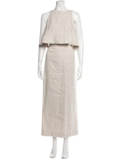 Pre-owned Tularosa Linen Skirt Set In Neutrals
