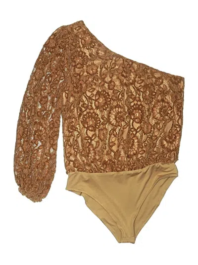 Pre-owned Tularosa Long Sleeve Blouse In Gold