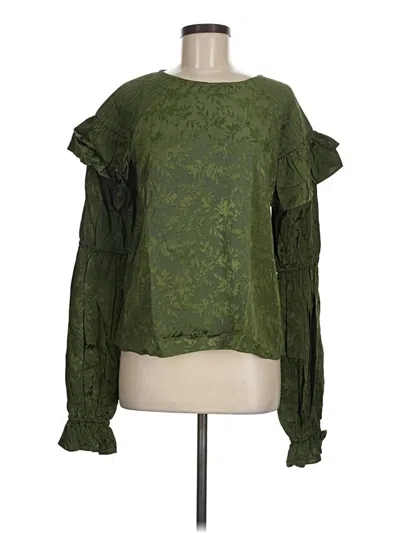 Pre-owned Tularosa Long Sleeve Blouse In Green
