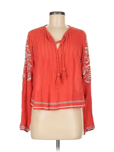 Pre-owned Tularosa Long Sleeve Blouse In Red