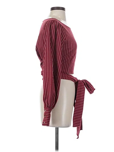 Pre-owned Tularosa Long Sleeve Top Burgundy Boatneck Tops
