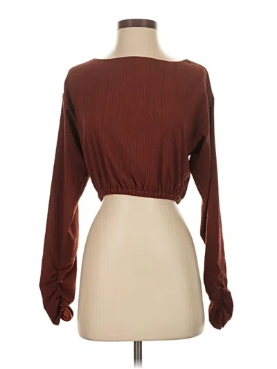 Pre-owned Tularosa Long Sleeve Top Burgundy Boatneck Tops