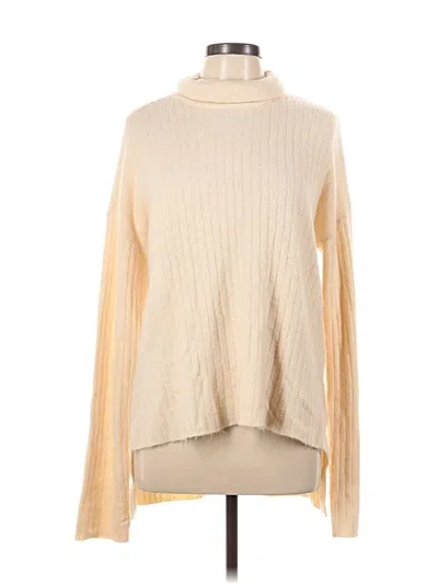 Pre-owned Tularosa Long Sleeve Top Ivory Turtleneck Tops In White
