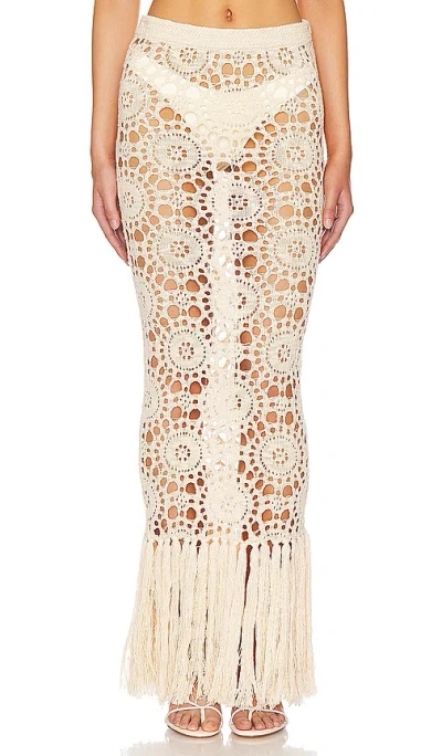 Tularosa Luanne Maxi Skirt In Llght Beige