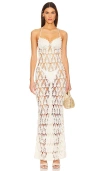 Tularosa Marla Crochet Maxi Dress In 白色