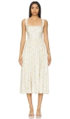 Tularosa Miley Midi Dress In Soft Yellow Floral