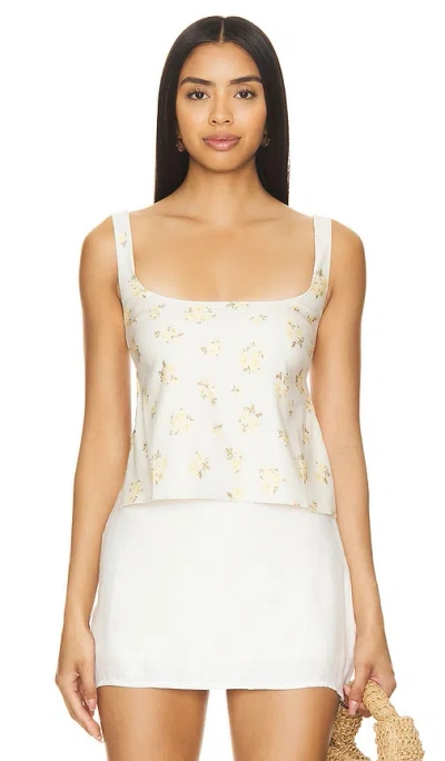 Tularosa Miley Top In Soft Yellow Floral