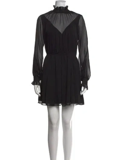 Pre-owned Tularosa Mock Neck Mini Dress In Black