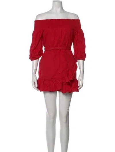 Pre-owned Tularosa Off-the-shoulder Mini Dress In Red