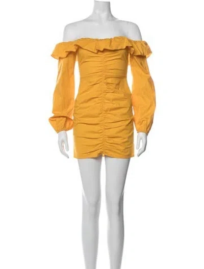 Pre-owned Tularosa Off-the-shoulder Mini Dress In Yellow