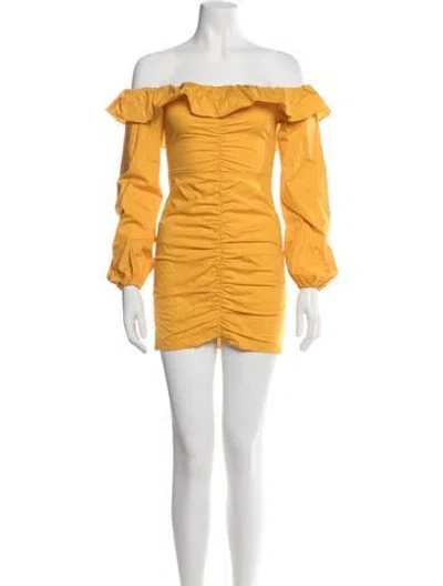 Pre-owned Tularosa Off-the-shoulder Mini Dress In Yellow