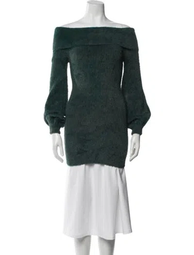 Pre-owned Tularosa Off-the-shoulder Sweater In Green