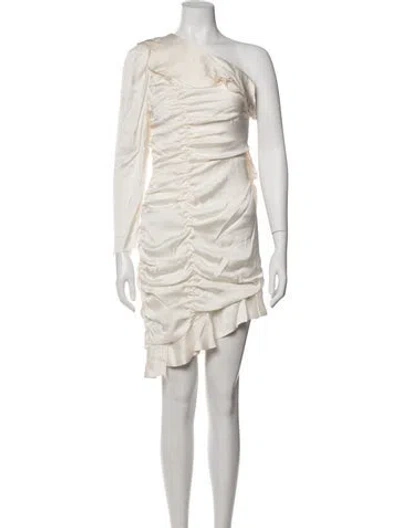 Pre-owned Tularosa One-shoulder Mini Dress In Neutrals