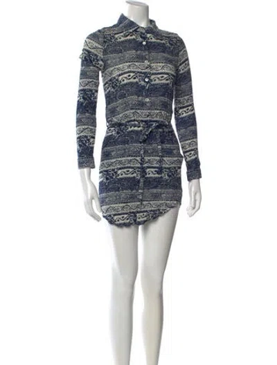 Pre-owned Tularosa Paisley Print Mini Dress In Blue