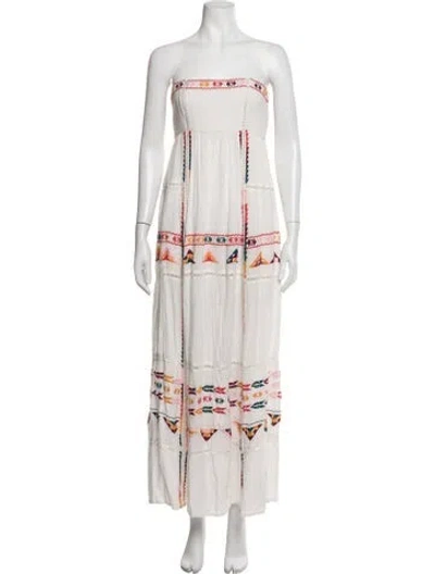 Pre-owned Tularosa Patterned Long Dress In Neutrals