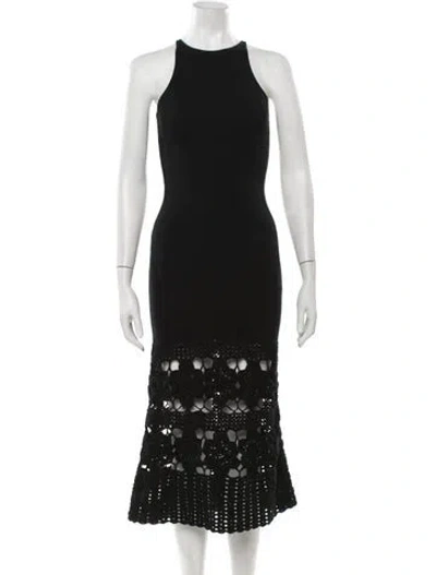 Pre-owned Tularosa Patterned Midi Length Dress In Black